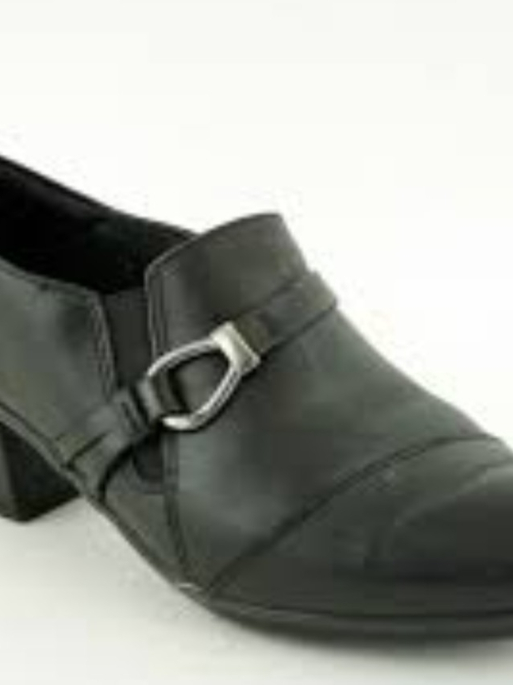 Clarks Emalie Katy Short AnklWomen's Black Leather Slip-On Loafers with Side Zip